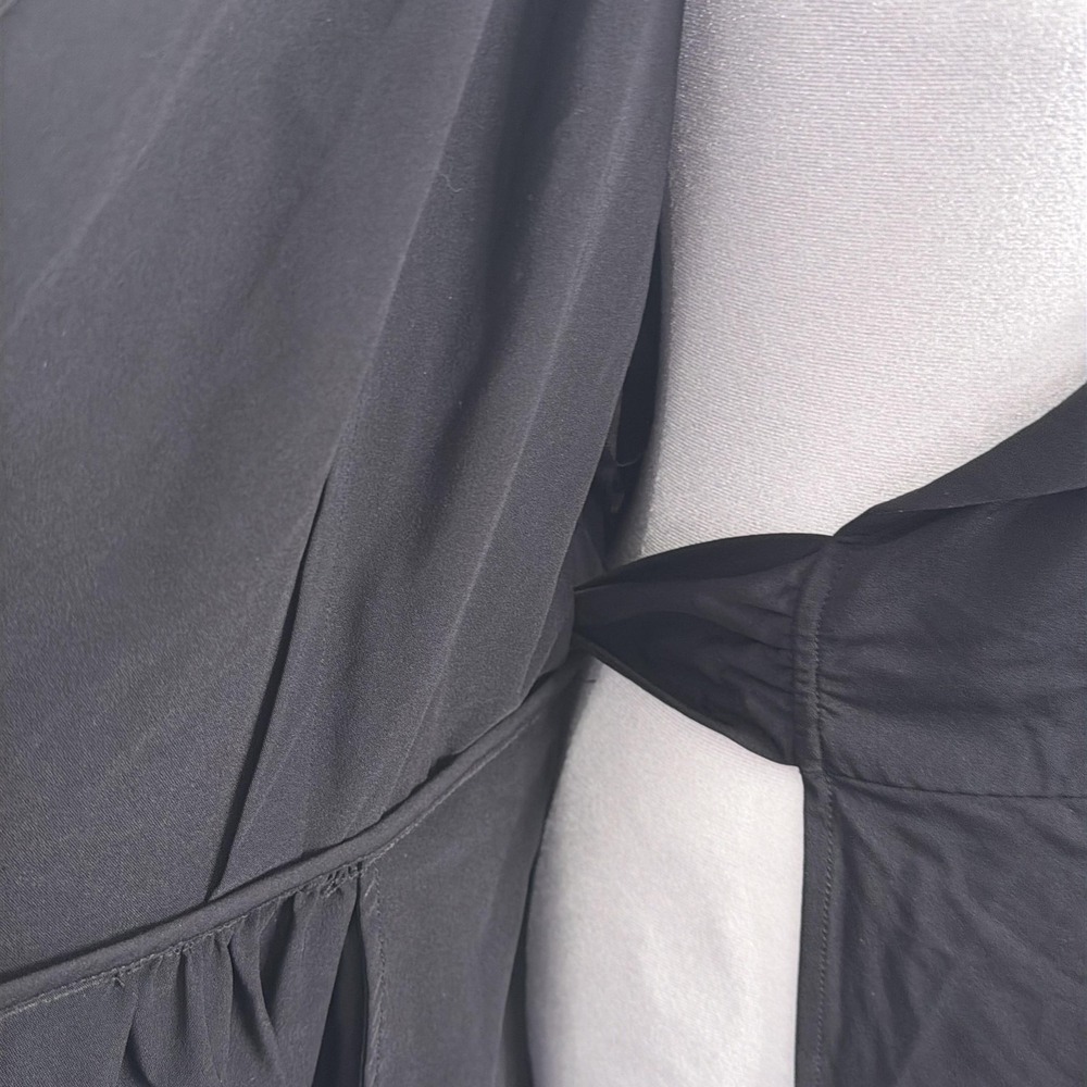 Diane Von Furstenberg Wrap Dress Womens 8 Black Ruffle Fit & Flare Belted - Picture 9 of 10